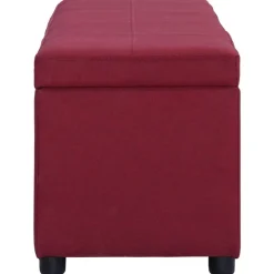vidaXL bænk med opbevaringsrum 116 cm polyester rødvinsfarvet