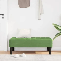 vidaXL bænk med pude Lys grøn 113 x 57 x 39 cm Fløjl