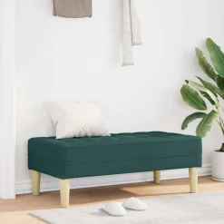 vidaXL bænk med pude Mørkegrøn 113 x 57 x 39 cm Stof