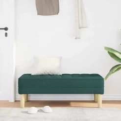 vidaXL bænk med pude Mørkegrøn 113 x 57 x 39 cm Stof