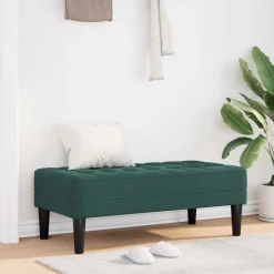 vidaXL bænk med pude Mørkegrøn 113 x 57 x 39 cm Fløjl