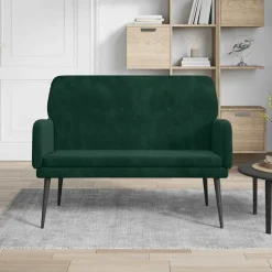 vidaXL bænk 108x79x79 cm fløjl mørkegrøn