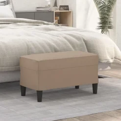 vidaXL bænk 70x35x41 cm kunstlæder cappuccinofarvet