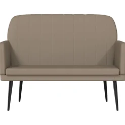 vidaXL bænk 107x80x81 cm kunstlæder cappuccinofarvet