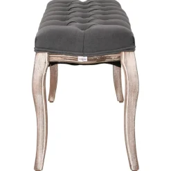vidaXL bænk 110x38x48 cm lærred massivt træ mørkegrå
