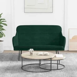 vidaXL bænk 110x76x80 cm velour Mørkegrøn