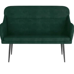 vidaXL bænk 110x76x80 cm velour Mørkegrøn