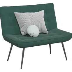 vidaXL bænk 110x74x84 cm velour Mørkegrøn