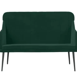 vidaXL bænk 110x76x80 cm velour Mørkegrøn