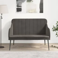 vidaXL bænk 110x76x80 cm velour mørkegrå