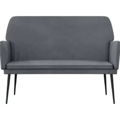 vidaXL bænk 108x79x79 cm velour mørkegrå