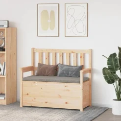 vidaXL bænk 112,5x51x,5x96,5 cm massivt fyrretræ