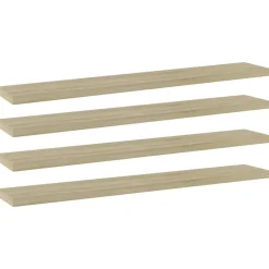 vidaXL boghylder 4 stk. 60x10x1,5 cm konstrueret træ sonoma-eg
