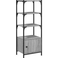 vidaXL bogreol 3 hylder 41x30x109,5 cm konstrueret træ grå sonoma-eg