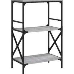 vidaXL bogreol 4 hylder 59x35x90,5 cm konstrueret træ grå sonoma-eg