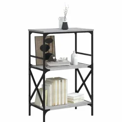 vidaXL bogreol 4 hylder 59x35x90,5 cm konstrueret træ grå sonoma-eg