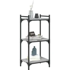 vidaXL bogreol 3 hylder 40x30x86 cm konstrueret træ grå sonoma-eg