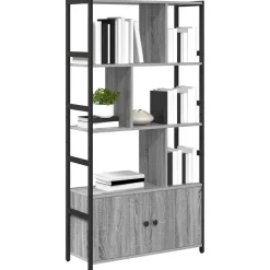 vidaXL Bogreol Grå sonoma-eg 80 x 30 x 155,5 cm Konstrueret træ
