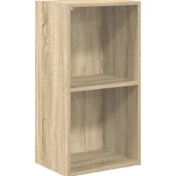 vidaXL bogreol med 2 hylder 40x30x76,5 cm konstrueret træ sonoma-eg