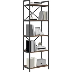 vidaXL Bogreol Røget eg 56 x 34 x 171 cm Konstrueret træ