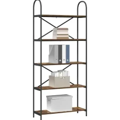 vidaXL Bogreol Røget eg 80 x 30 x 183 cm Konstrueret træ