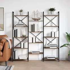 vidaXL Bogreol Sonoma eg 156 x 25 x 167 cm Konstrueret træ