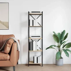 vidaXL Bogreol Sonoma eg 40 x 30 x 155 cm Konstrueret træ