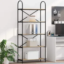 vidaXL Bogreol Sonoma eg 80 x 30 x 183 cm Konstrueret træ