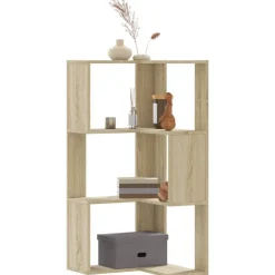 vidaXL bogreol til hjørne 50x50x102 cm 3 hylder konstrueret træ