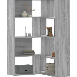 vidaXL bogreol til hjørne 85x85x140 cm 4 hylder konstrueret træ