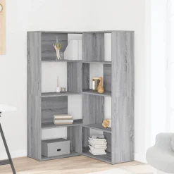 vidaXL bogreol til hjørne 85x85x140 cm 4 hylder konstrueret træ