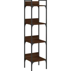 vidaXL bogreol 35x30x138,5 cm 4 hylder konstrueret træ brunt egetræ