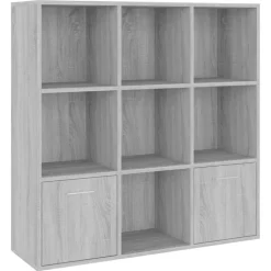 vidaXL bogreol 98x30x98 cm grå sonoma-eg