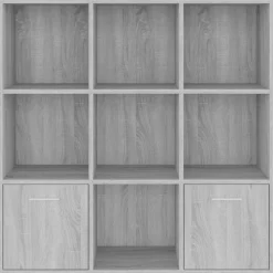 vidaXL bogreol 98x30x98 cm grå sonoma-eg