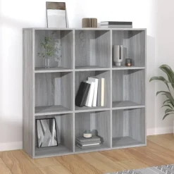 vidaXL bogreol 98x29x97,5 cm grå sonoma-eg