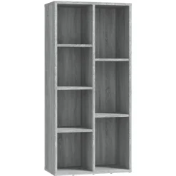 vidaXL bogreol 50x25x106 cm grå sonoma-eg