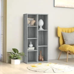 vidaXL bogreol 50x25x106 cm grå sonoma-eg