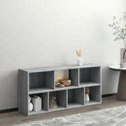 vidaXL bogreol 50x25x106 cm grå sonoma-eg