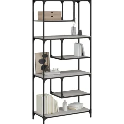 vidaXL bogreol 81x36x176 cm konstrueret træ grå sonoma-eg
