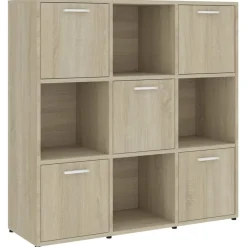 vidaXL bogreol 90x30x90 cm konstrueret træ sonoma-eg