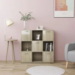 vidaXL bogreol 90x30x90 cm konstrueret træ sonoma-eg