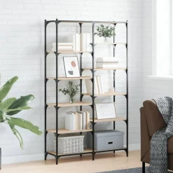vidaXL bogreol 100x32x170 cm konstrueret træ og jern sonoma-eg
