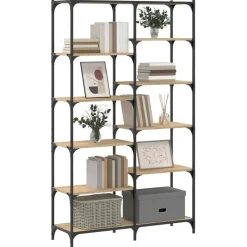 vidaXL bogreol 100x32x170 cm konstrueret træ og jern sonoma-eg
