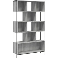 vidaXL bogreol 102x28x172 cm konstrueret træ grå sonoma-eg