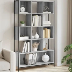 vidaXL bogreol 102x28x172 cm konstrueret træ grå sonoma-eg
