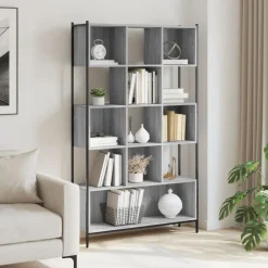 vidaXL bogreol 102x28x172 cm konstrueret træ grå sonoma-eg