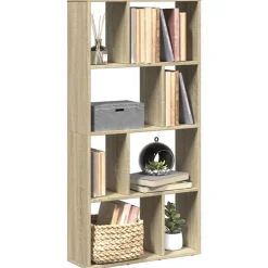 vidaXL bogreol 60x20x120,5 cm konstrueret træ sonoma-eg