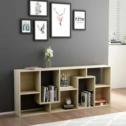 vidaXL bogreol 67x24x161 cm konstrueret træ sonoma-eg