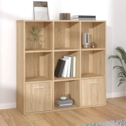 vidaXL bogreol 98x30x98 cm konstrueret træ sonoma-eg