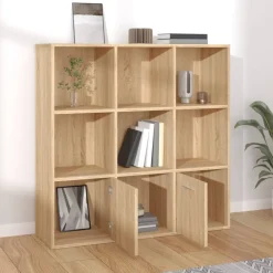vidaXL bogreol 98x30x98 cm konstrueret træ sonoma-eg